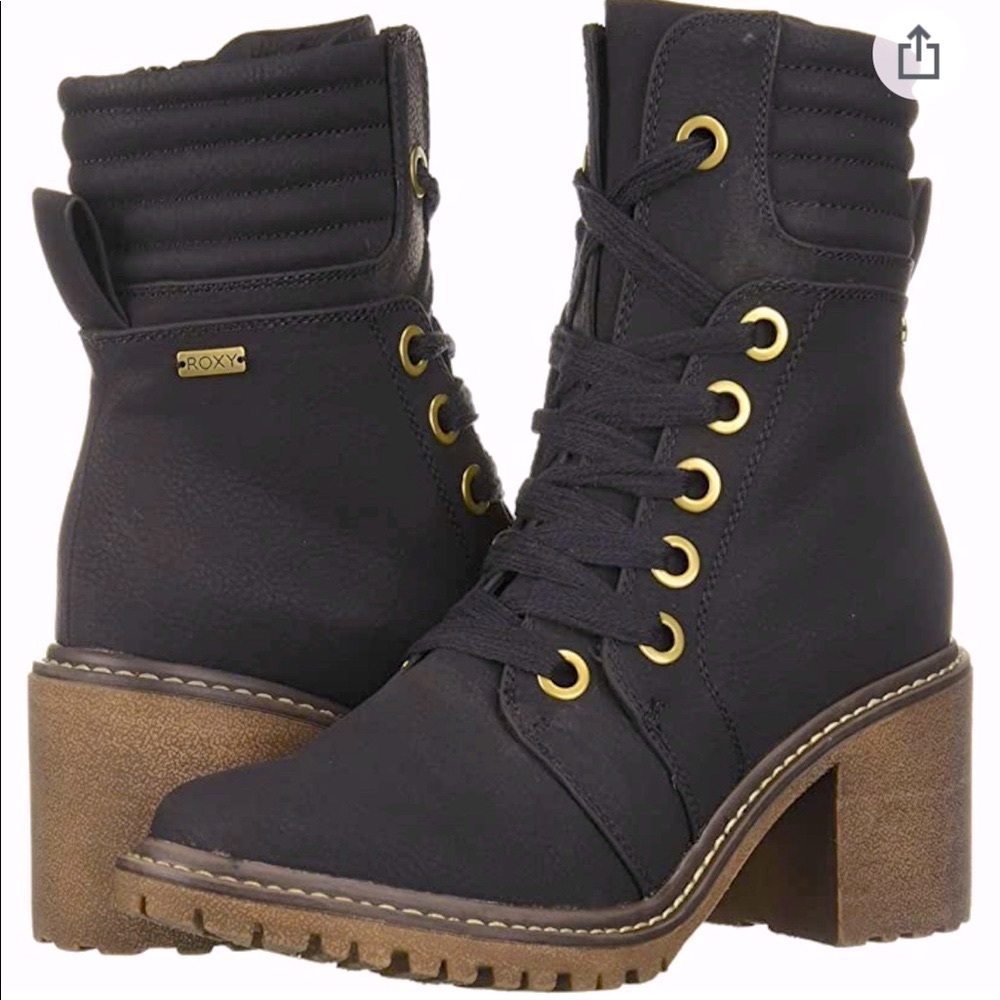 Roxy Women’s Eddy Lace Up Boot, black, size 7, New